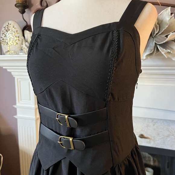 Vintage Ruffle Dress w/ Hi-Lo Hem Goth Steampunk Dress, Black, Size Small, NWOT - Picture 9 of 16